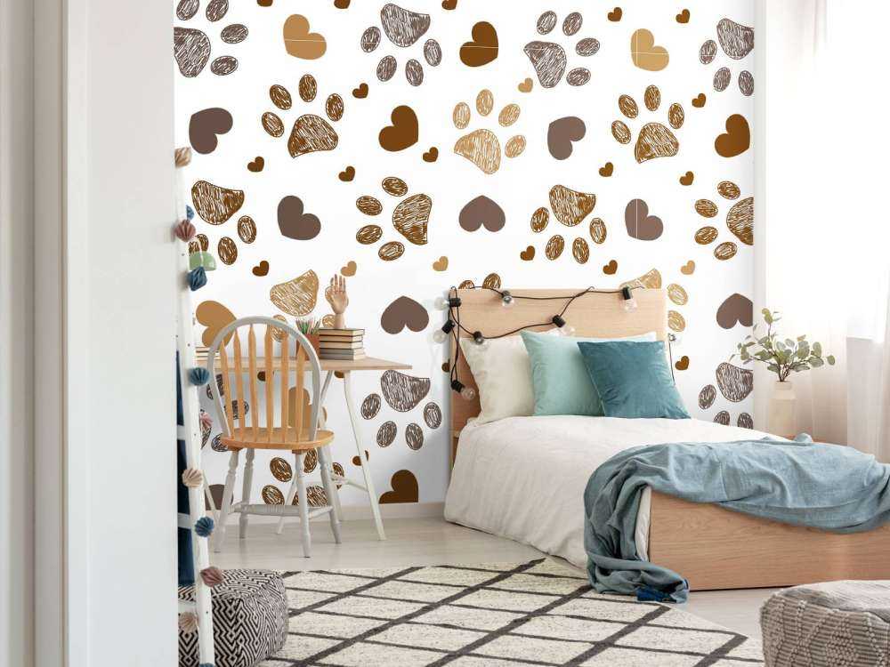 Pieds de chiens bruns