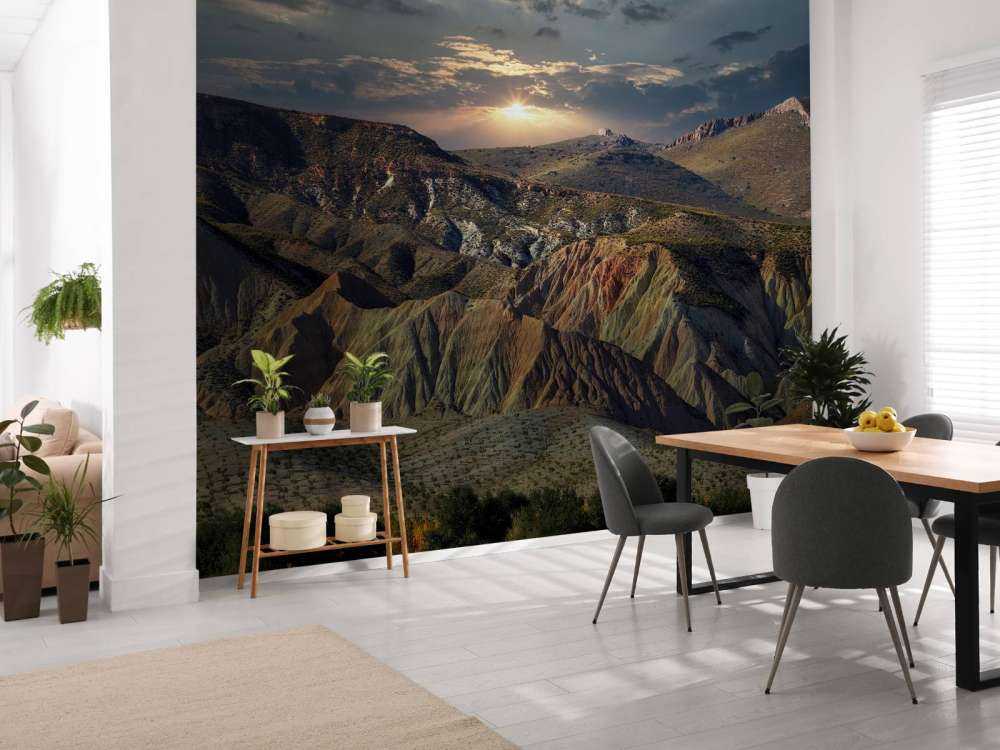 Coucher de soleil dans les montagnes