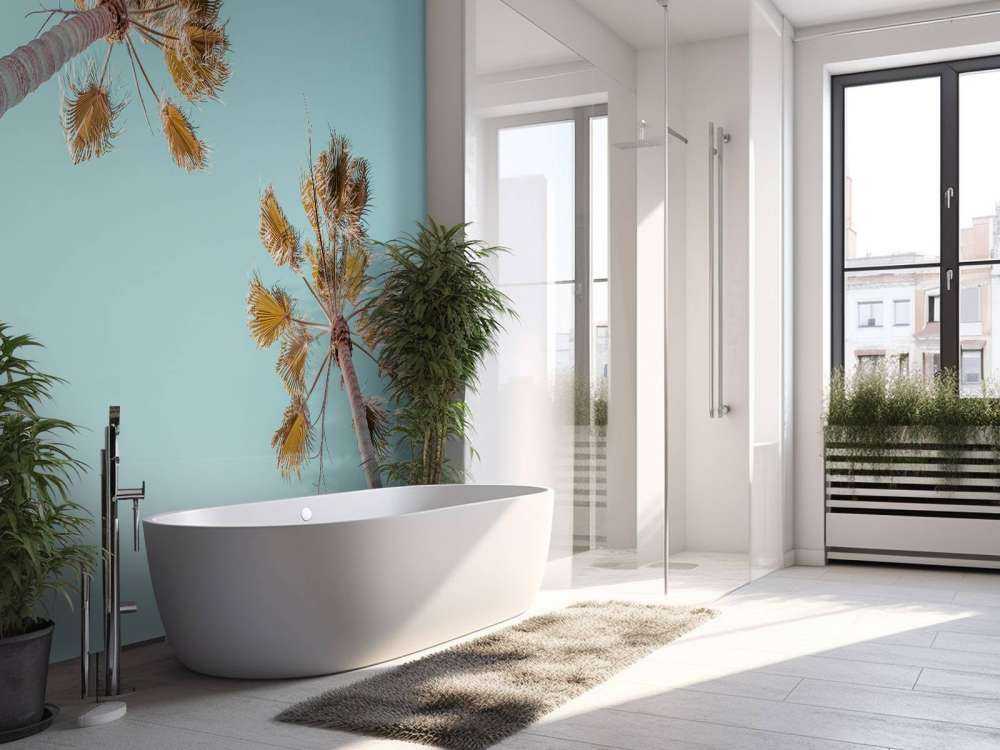 Palmiers avec ciel bleu