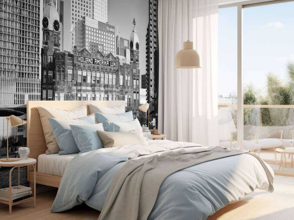 Hôtel New York Rotterdam en noir et blanc