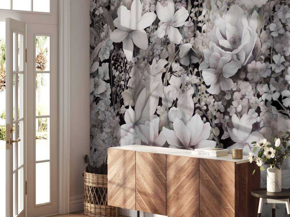 Festival de fleurs sans couture - marron