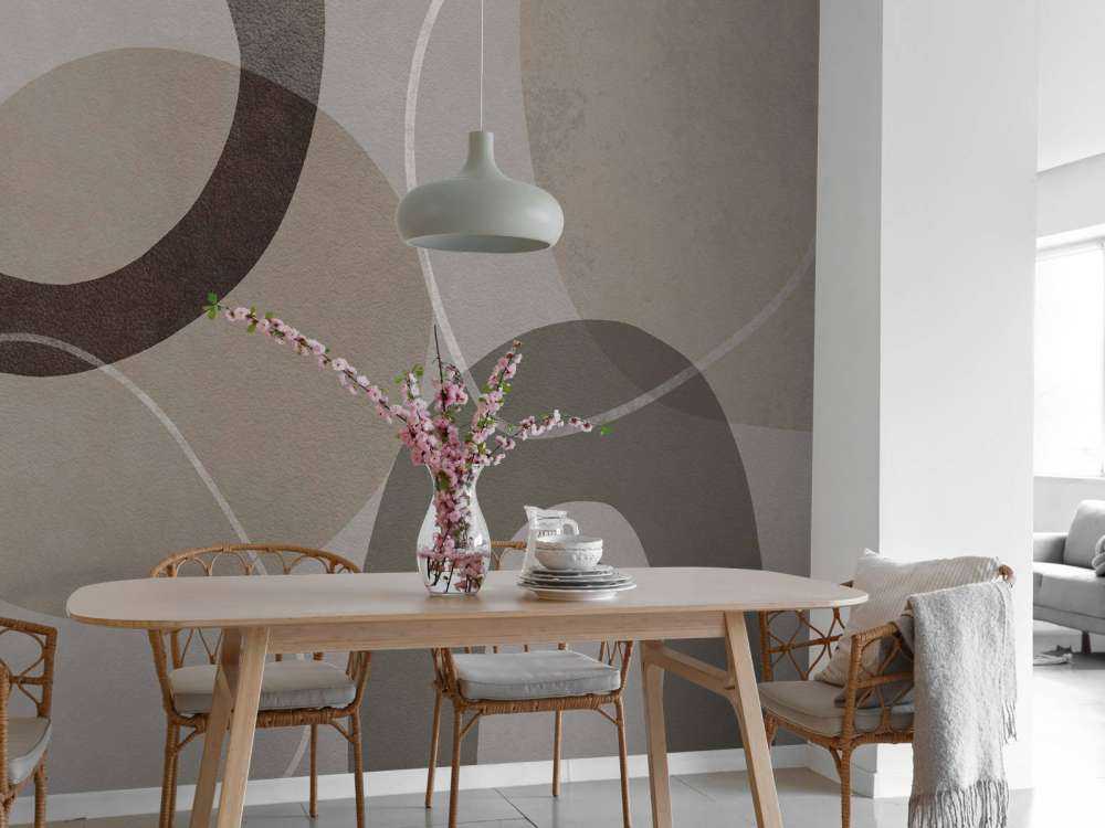 Formes et contours du milieu du siècle gris brun