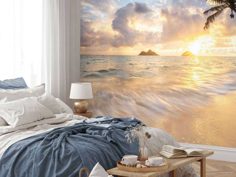 Lentement, lumière sur la plage tropicale.