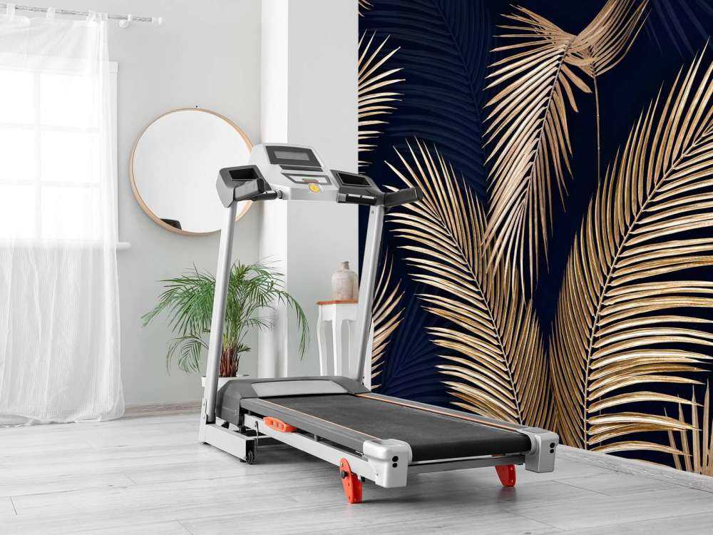 Palmes dorées sur bleu nuit