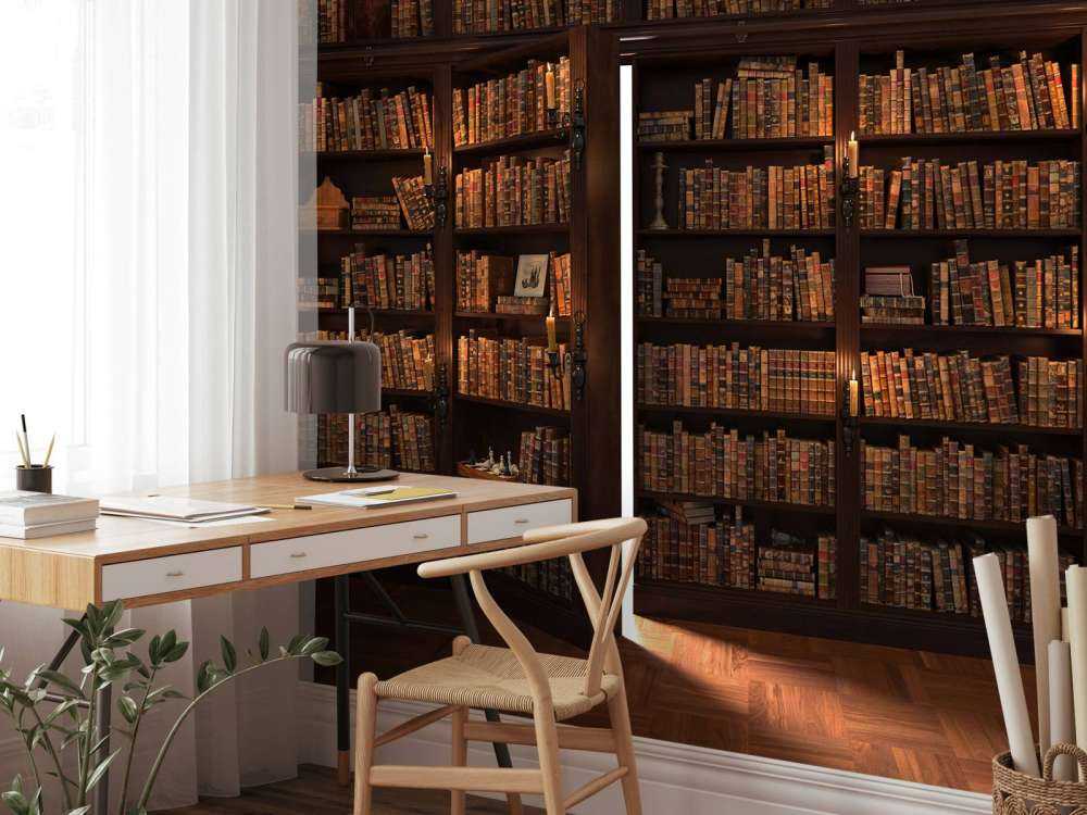 Bibliothèque secrète avec porte cachée