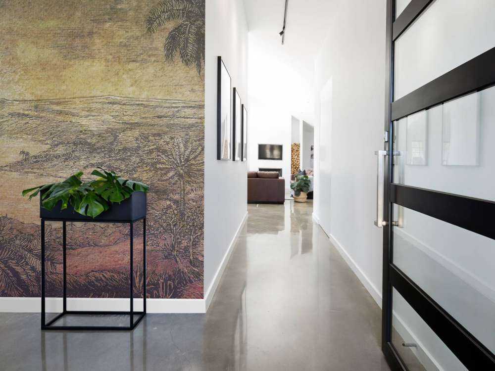 Paysage fluvial tropical au coucher du soleil