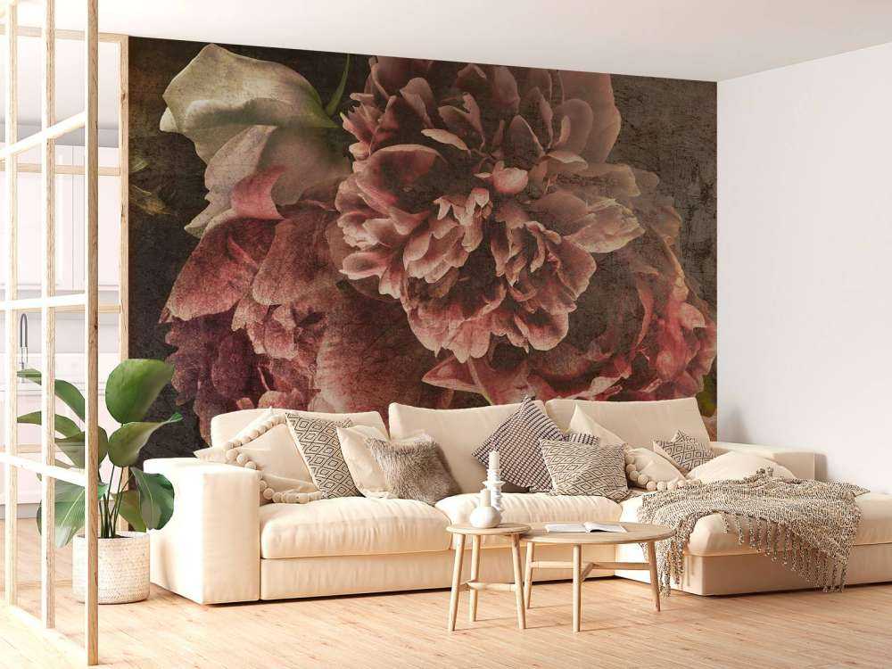 Opulence de pivoines romantiques sombres