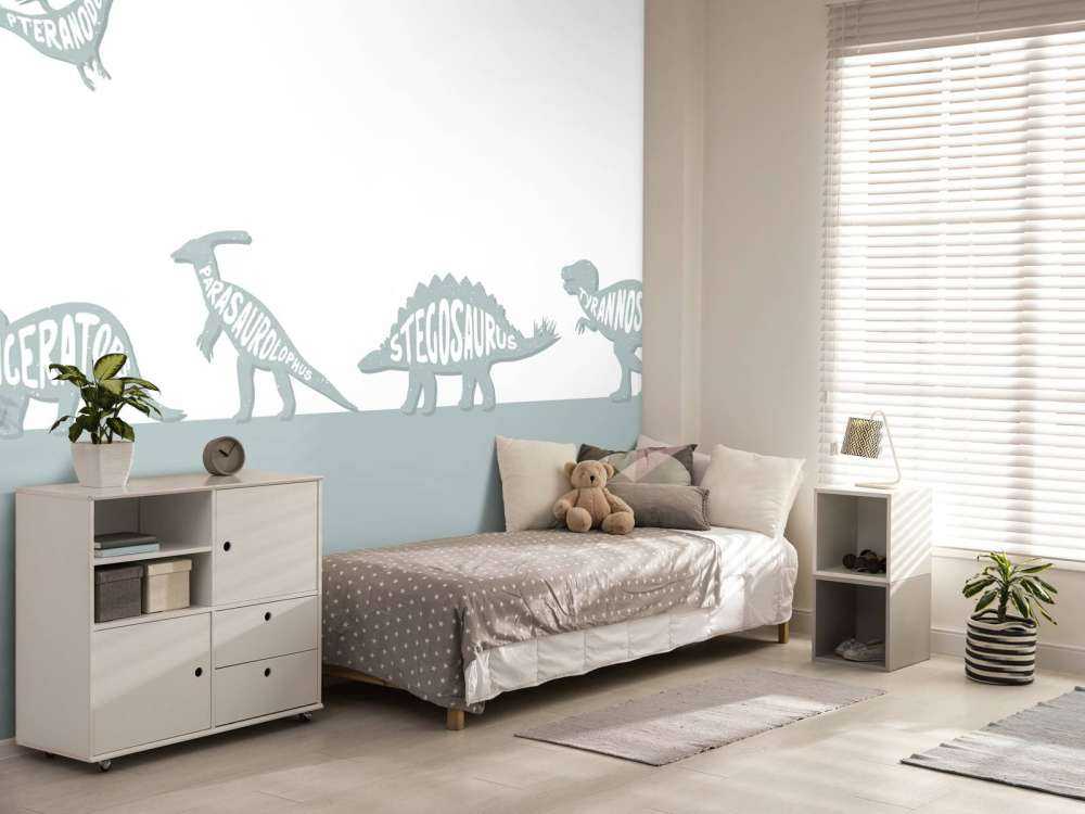 Dinosaures avec texte en bleu