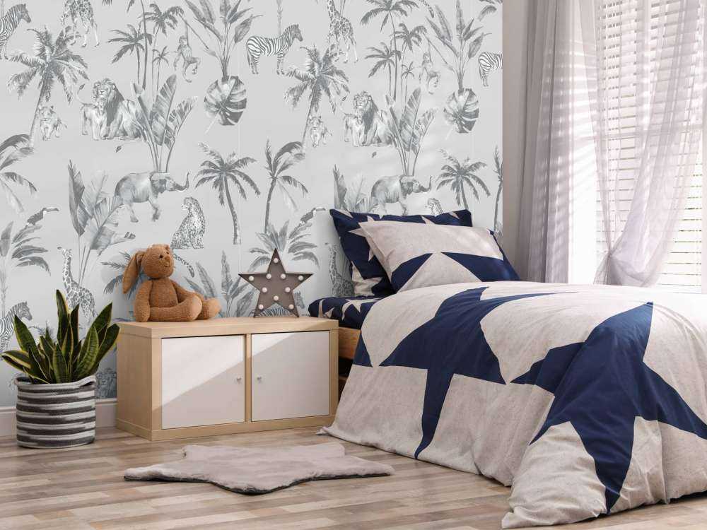 Motif de la jungle animale en gris