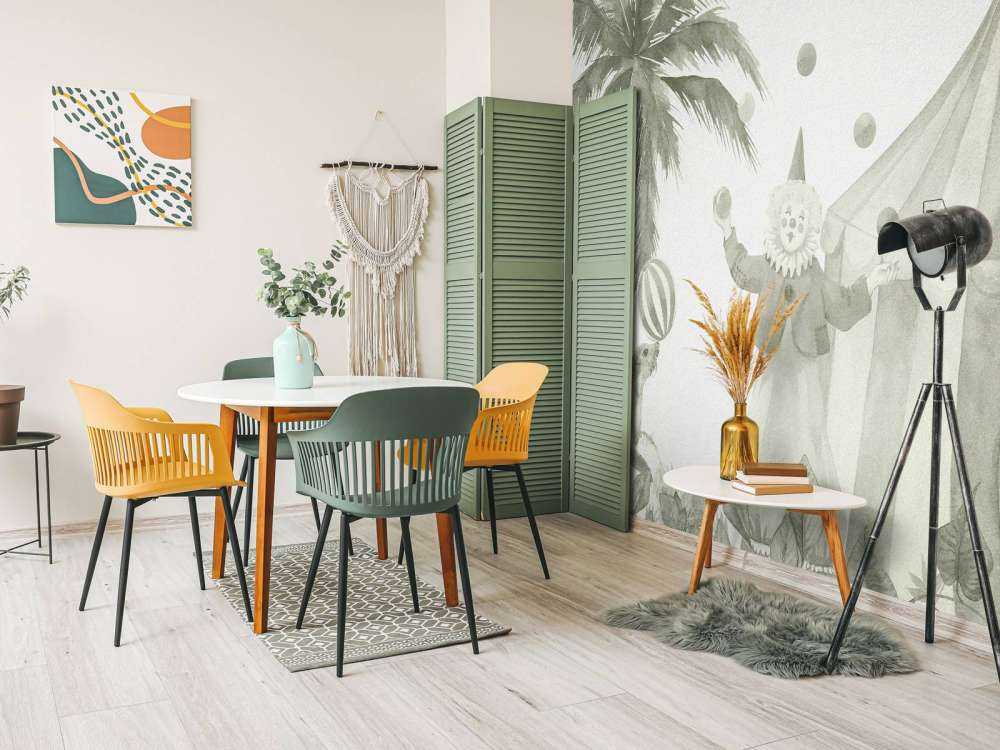 Animaux de cirque joyeux en vert d'eau