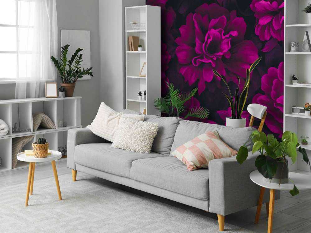 fleurs en velours rose, floral de luxe, opulenz