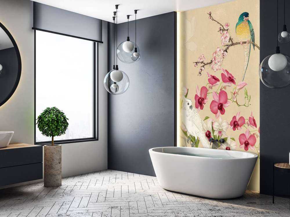 cacatoès chinoiserie florale