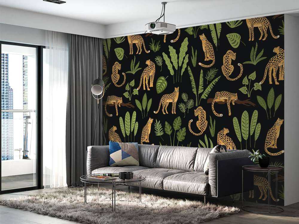 Motif léopard sur fond noir