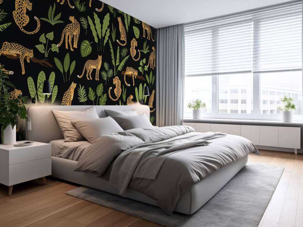 Motif léopard sur fond noir