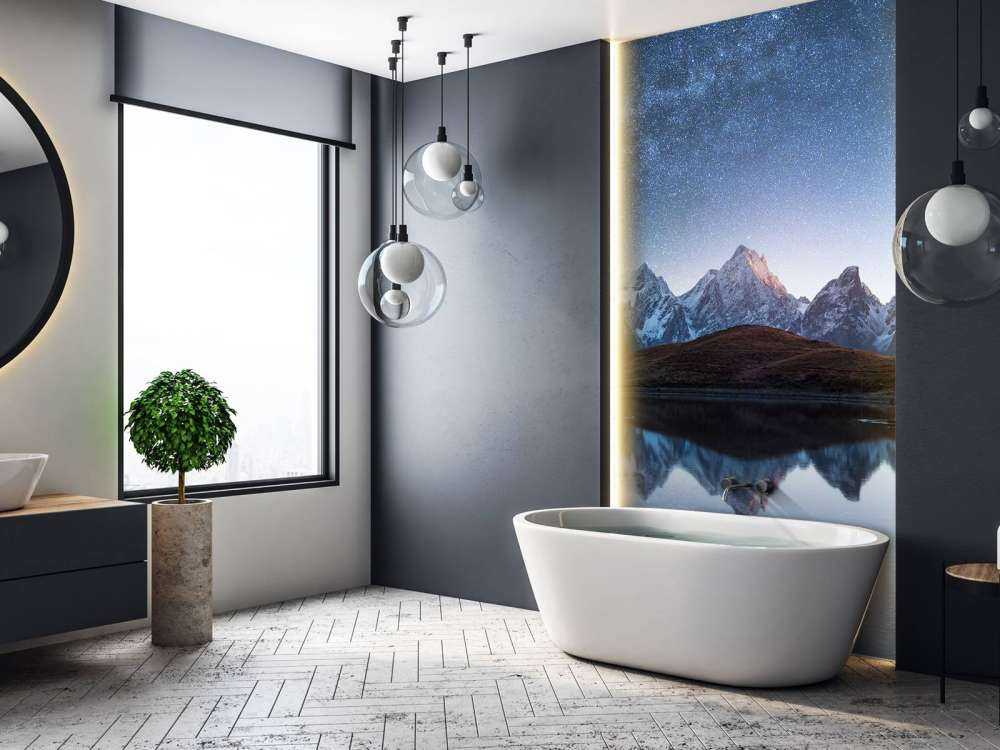 Montagnes enneigées la nuit