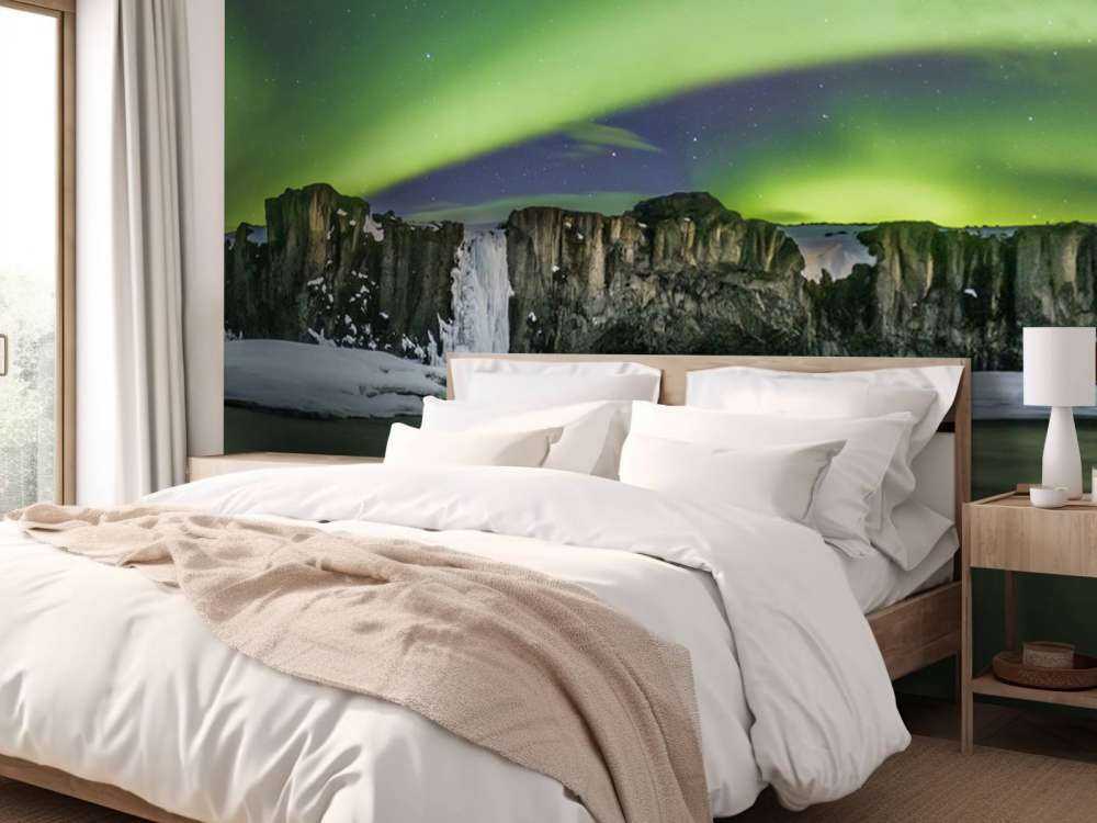 Photo panoramique des aurores boréales