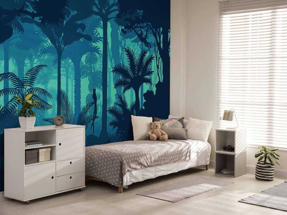 Silhouettes bleues de la jungle