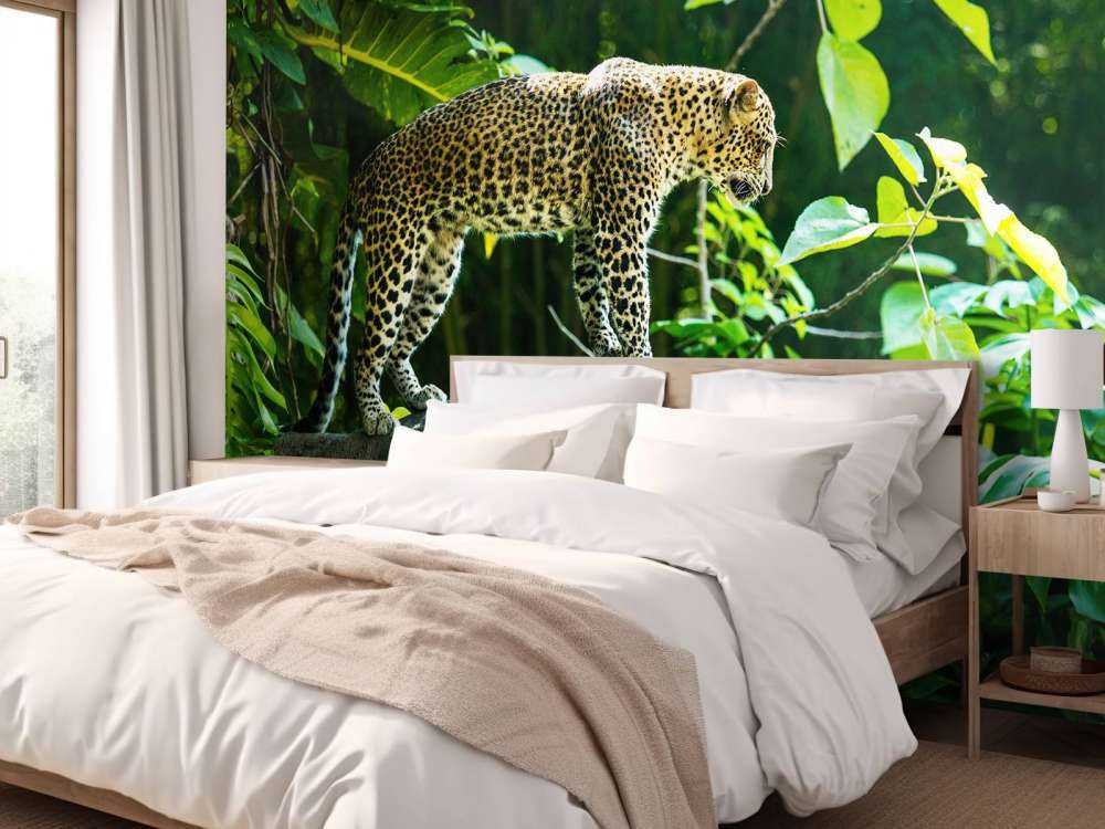 Léopard sur un rocher