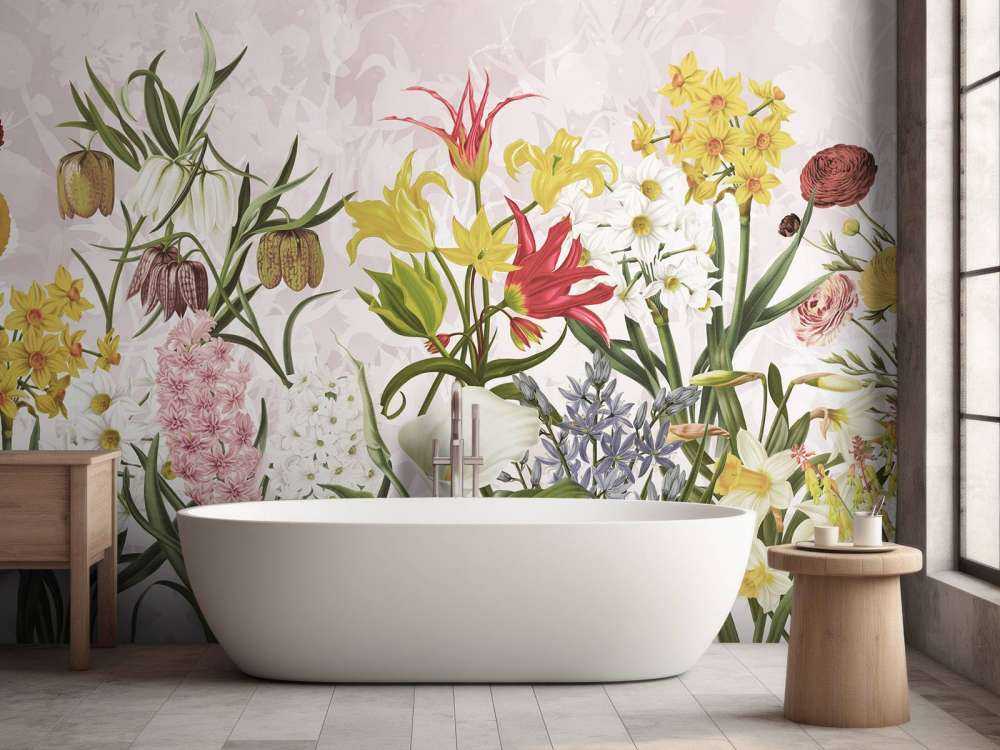 Fleurs de printemps - Rose pétale doux