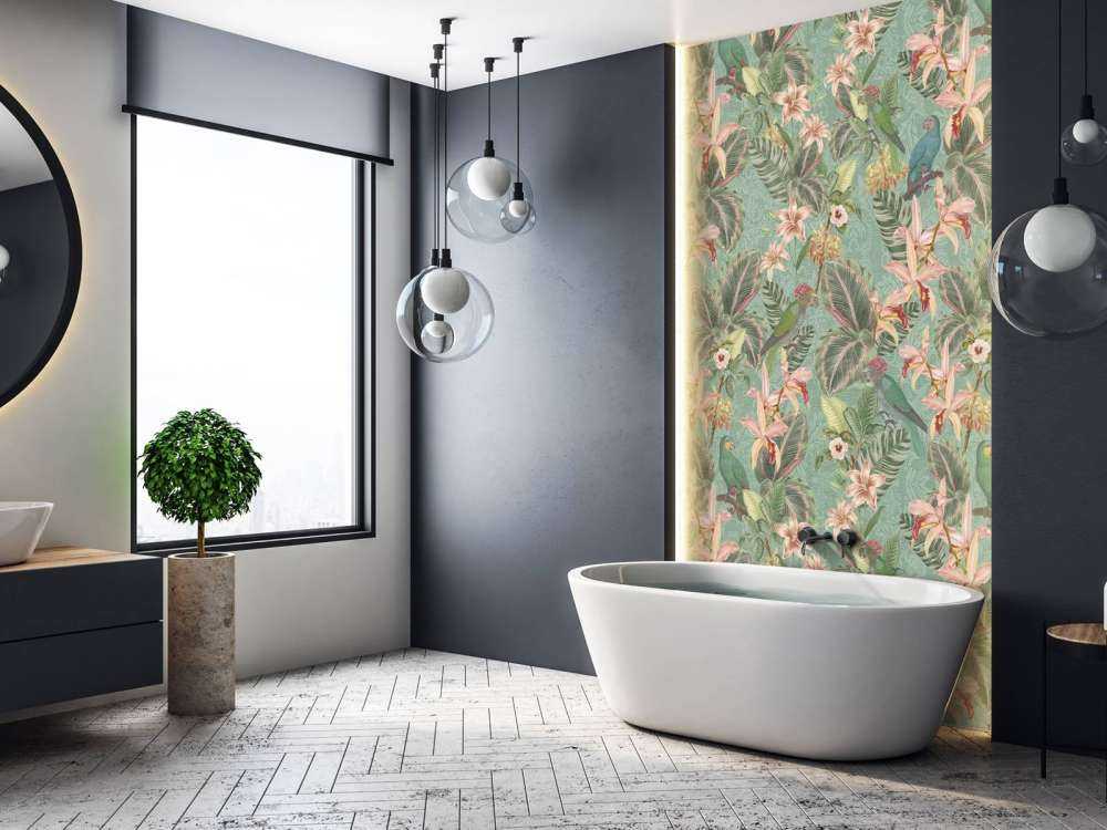 Oiseaux et perroquets de la jungle tropicale - vert menthe