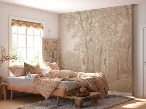 Paysage forestier panorama beige