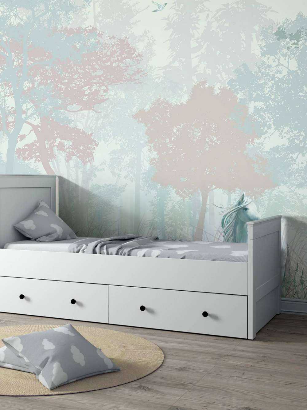 Forêt bleue et rose