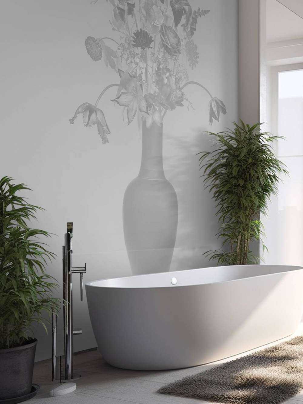 Généreux bouquet de fleurs noir et blanc