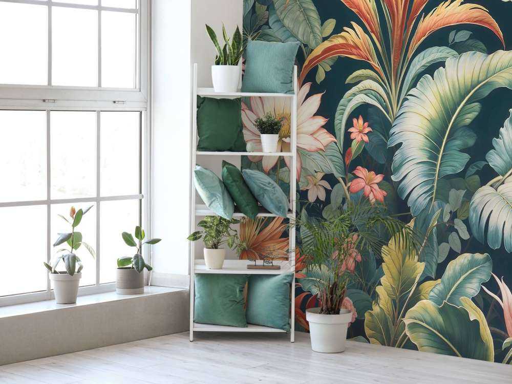 Fleurs tropicales aux couleurs profondes