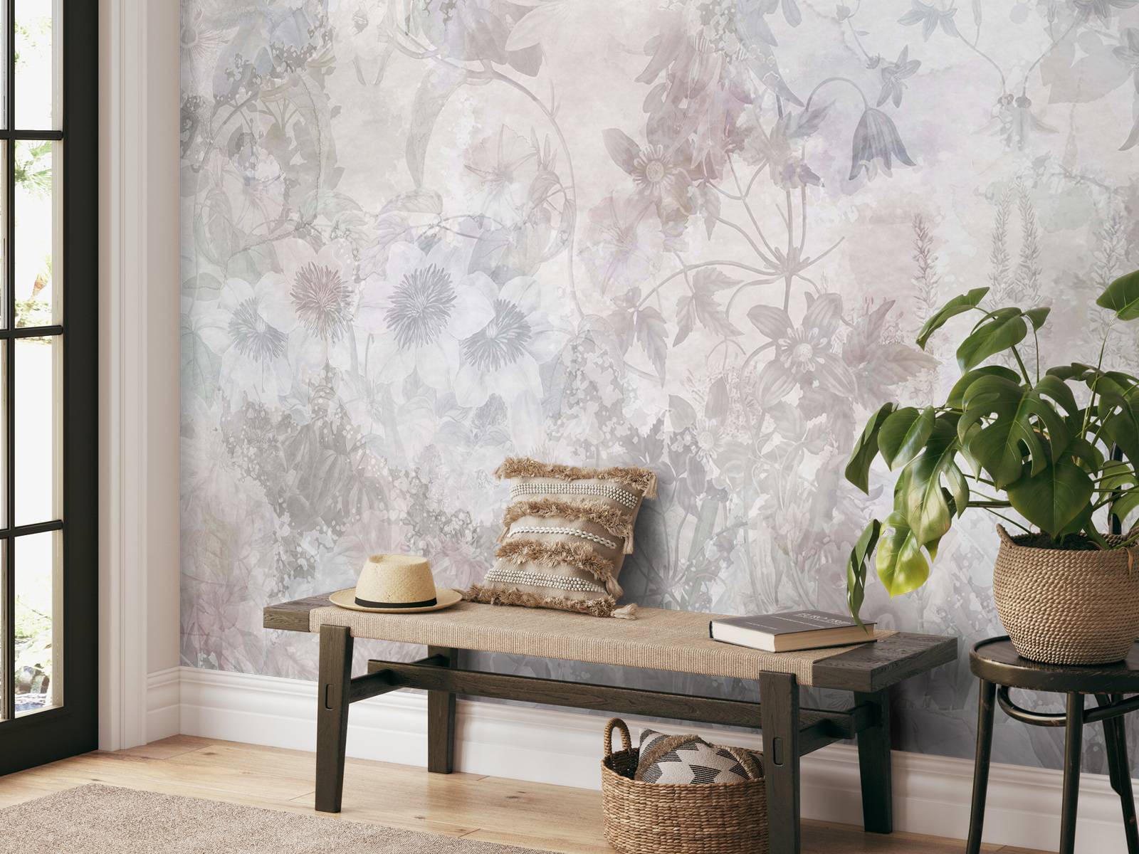 Jardin aquarelle taupe