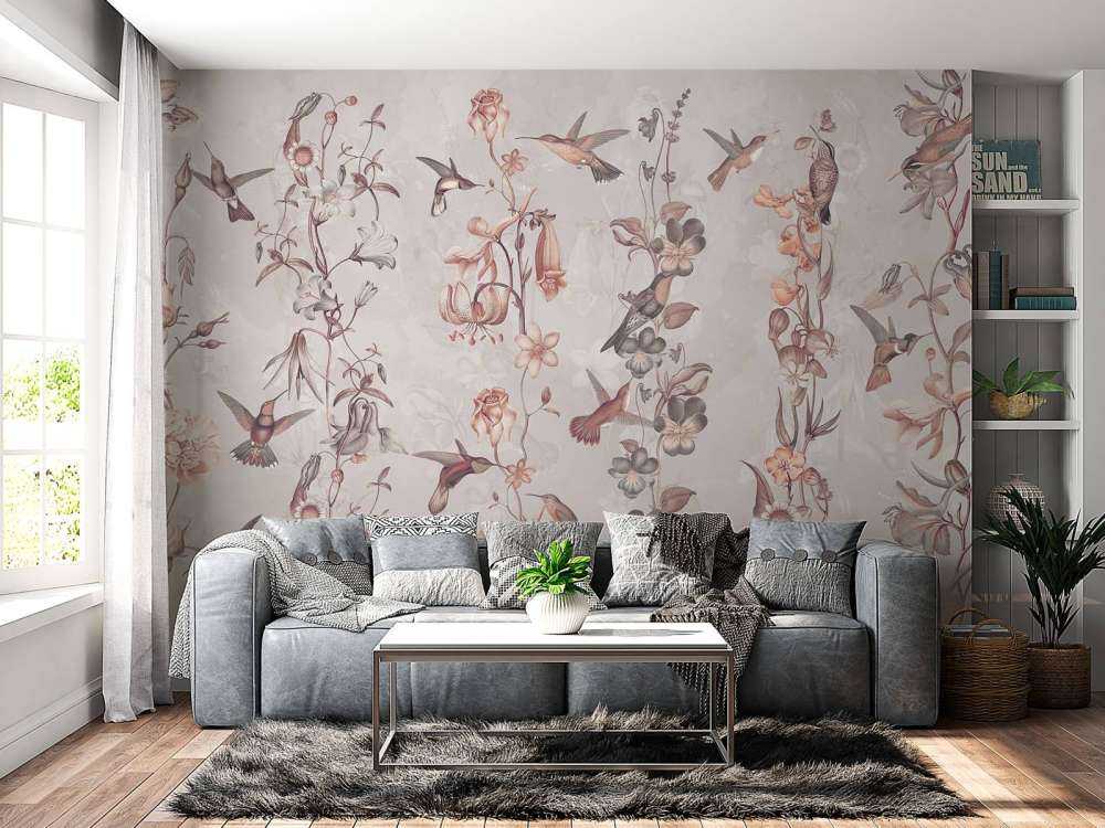 Weadow et Fleurs de Jardin Rose Ancien
