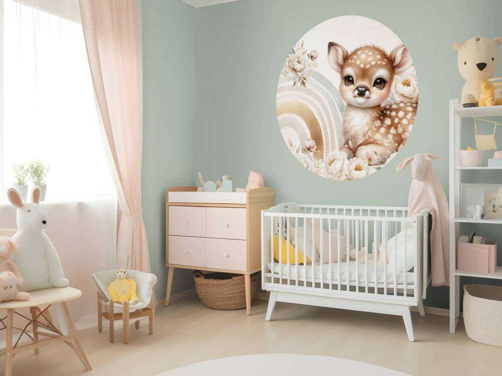 Cher petit cerf et arc-en-ciel doré