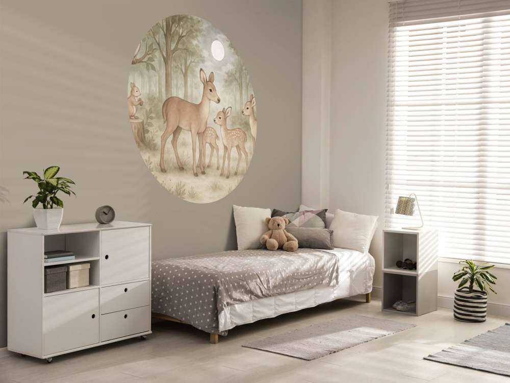 Animaux de la forêt au clair de lune.