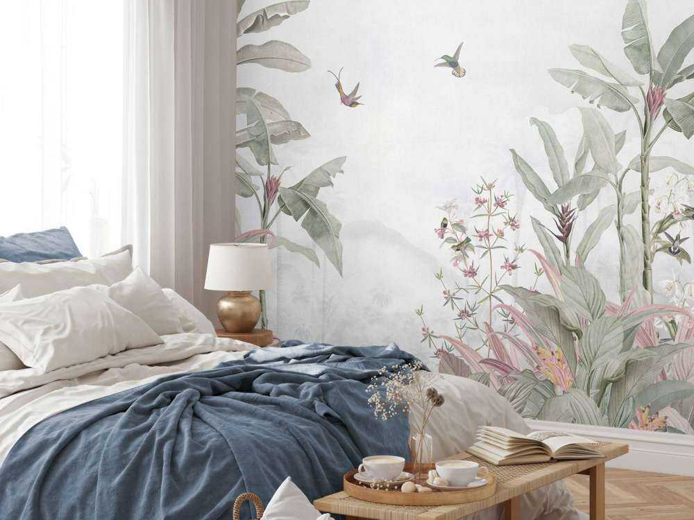 Colibris parmi les feuilles tropicales