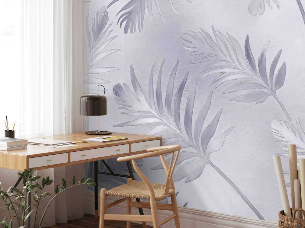 Feuilles dorées sur un bleu pâle foncé