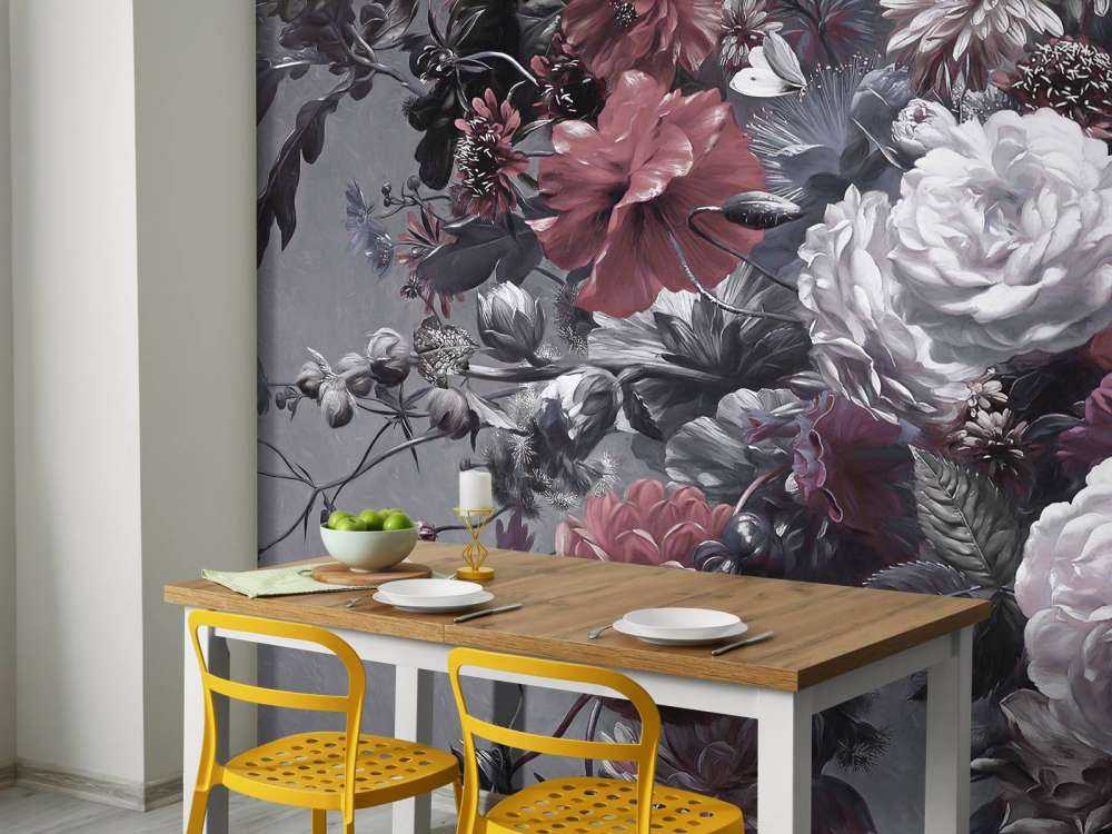 Grand bouquet avec des coquelicots rouges