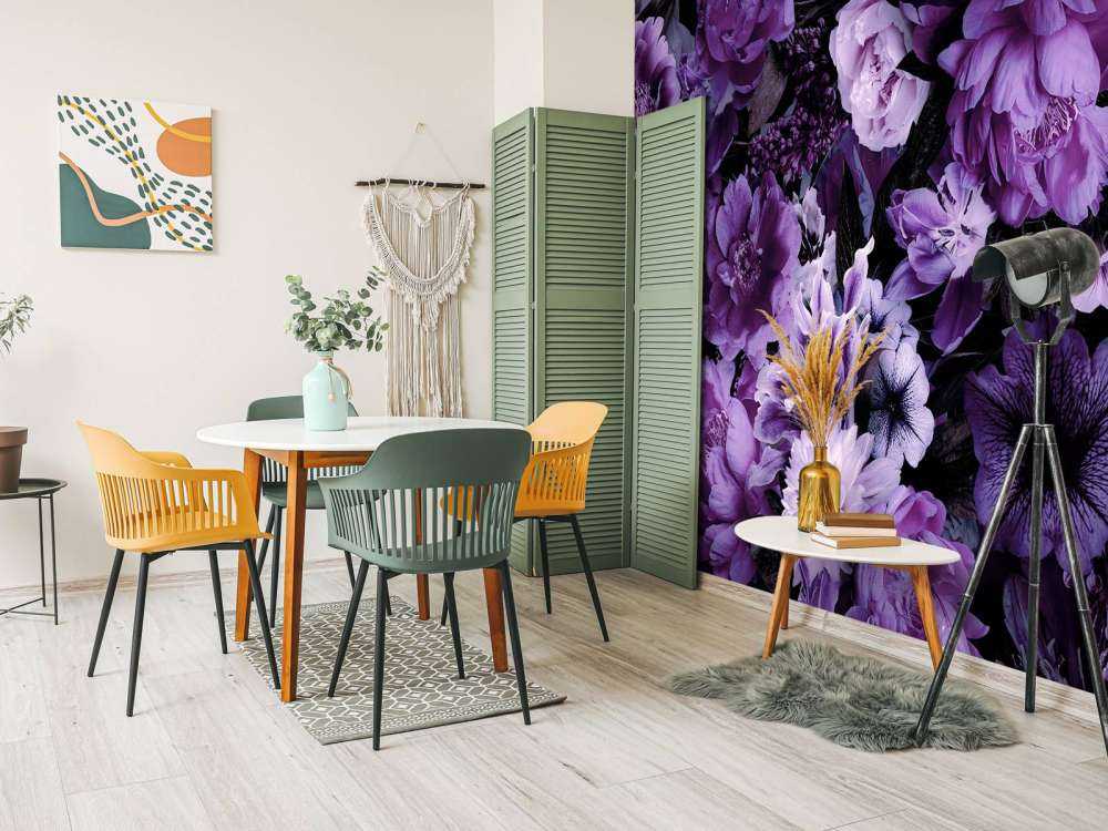 opulence baroque florale riche violet