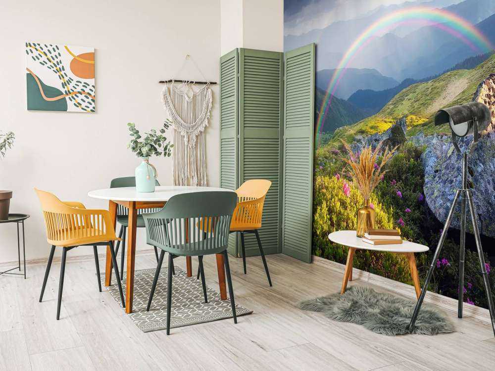 Paysage avec des fleurs