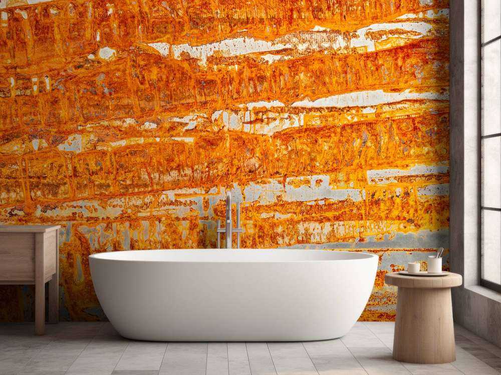 Plaque en métal rouillée