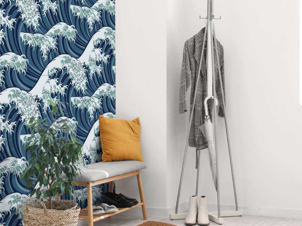 Vagues bleues et sauvages