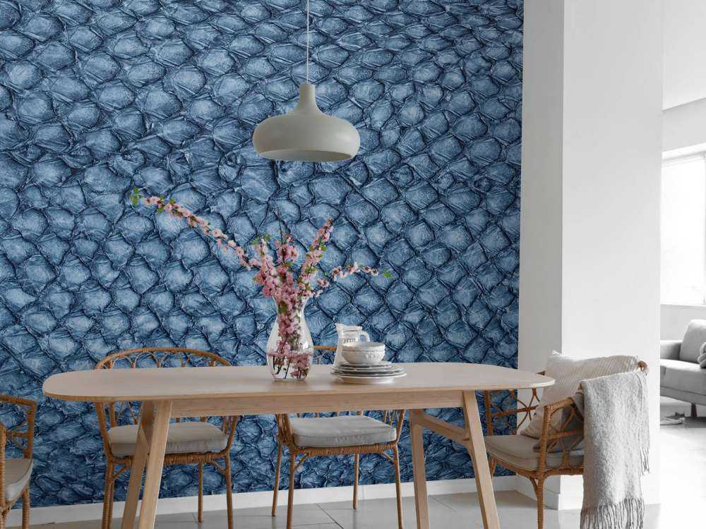 Structure de la peau du saumon en bleu