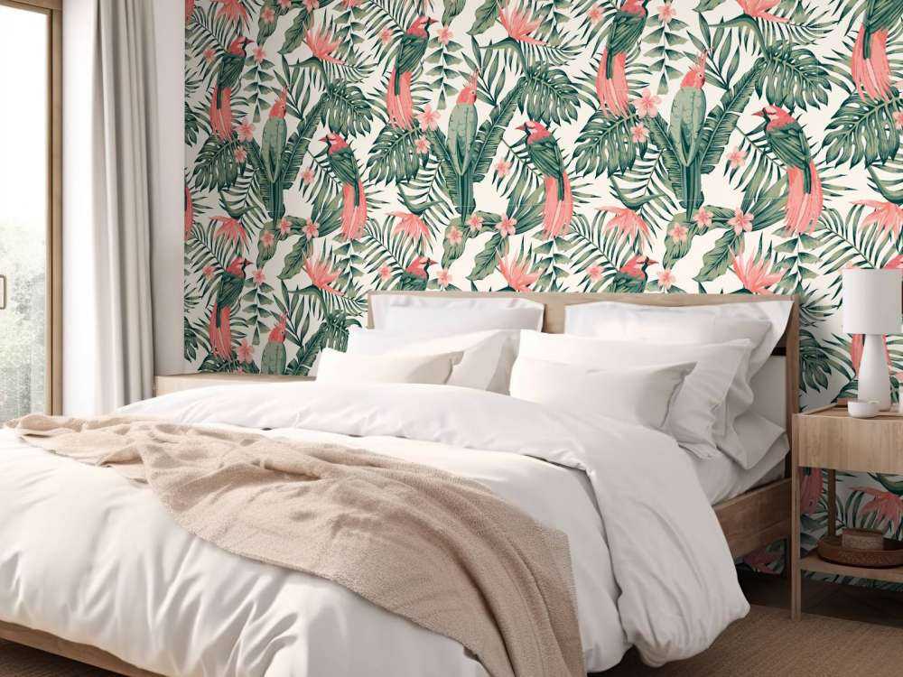 Plantes, fleurs et oiseaux tropicaux