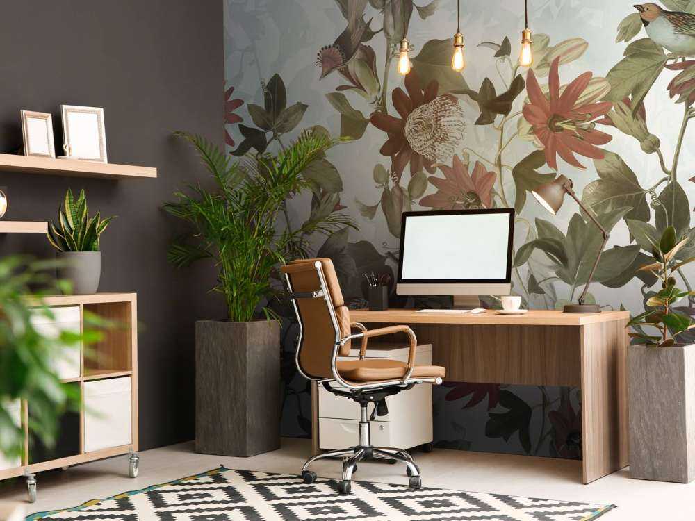 Sept oiseaux dans un feuillage enchanté - Bleu doux