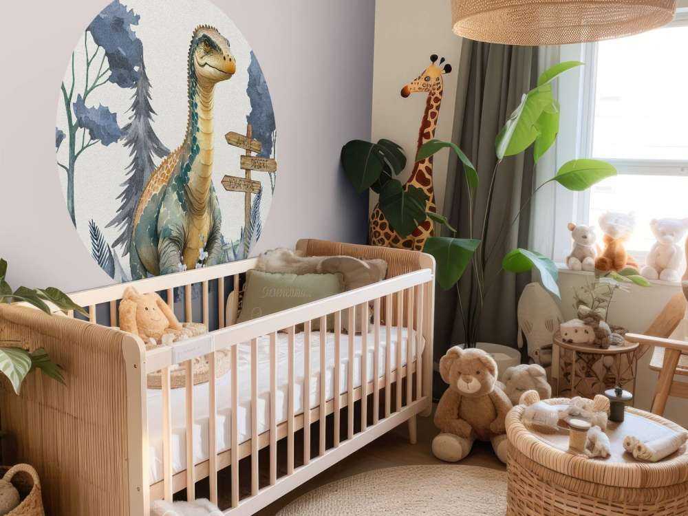 Bébé brachiosaure dans la jungle bleue