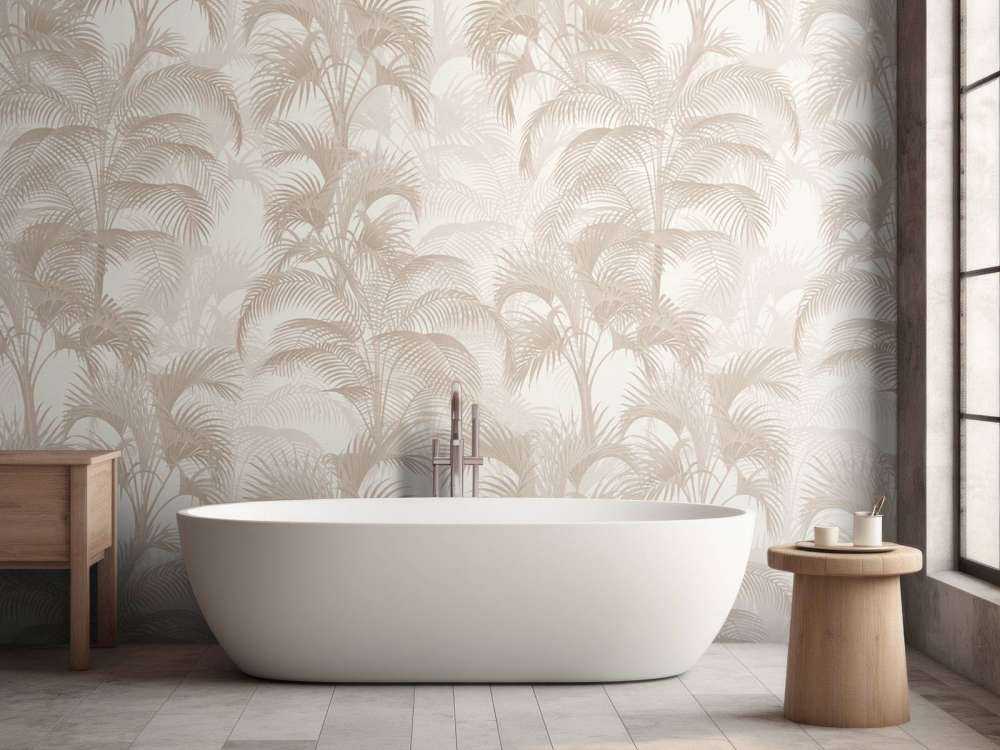 Palmiers tropicaux vintage - beige