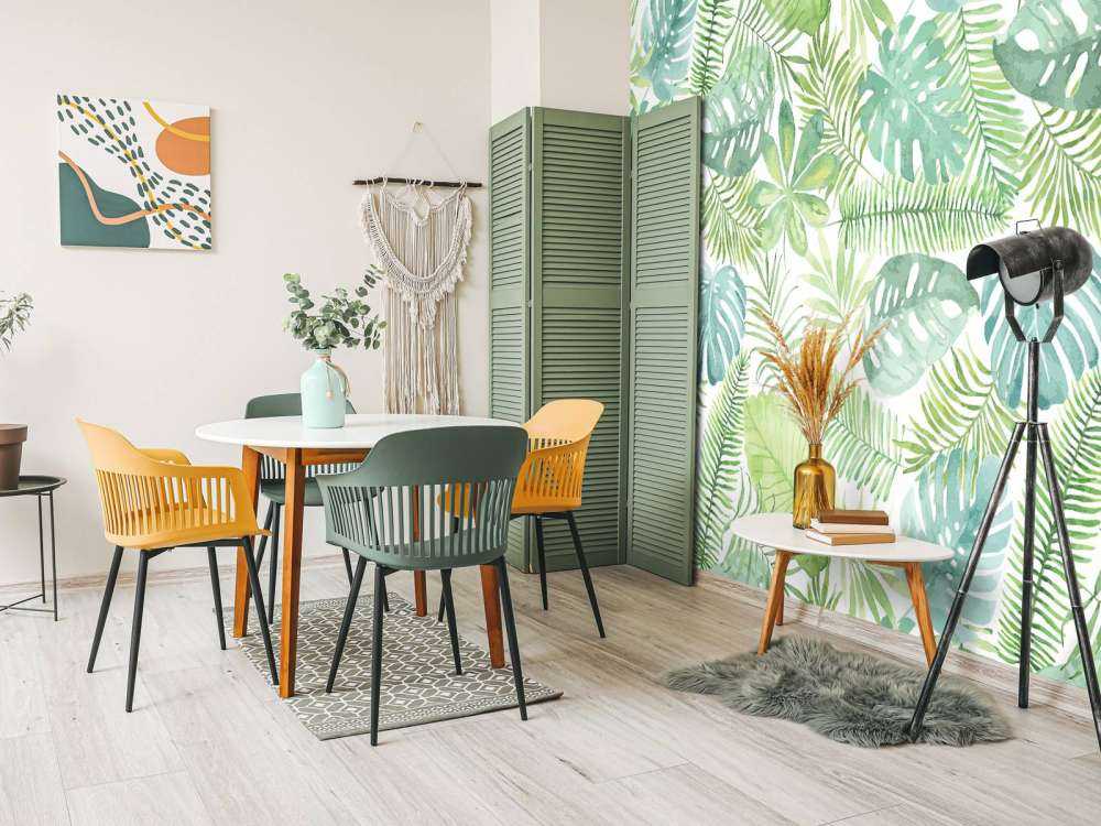 Feuilles d'aquarelle tropicales