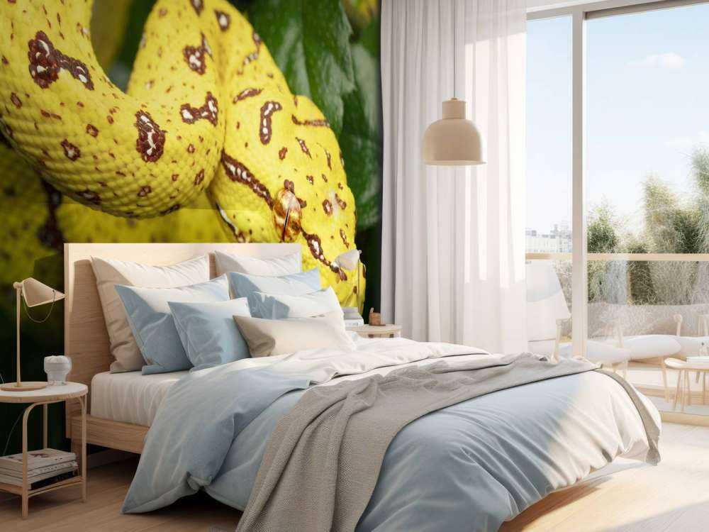 Gros plan sur un python arboricole