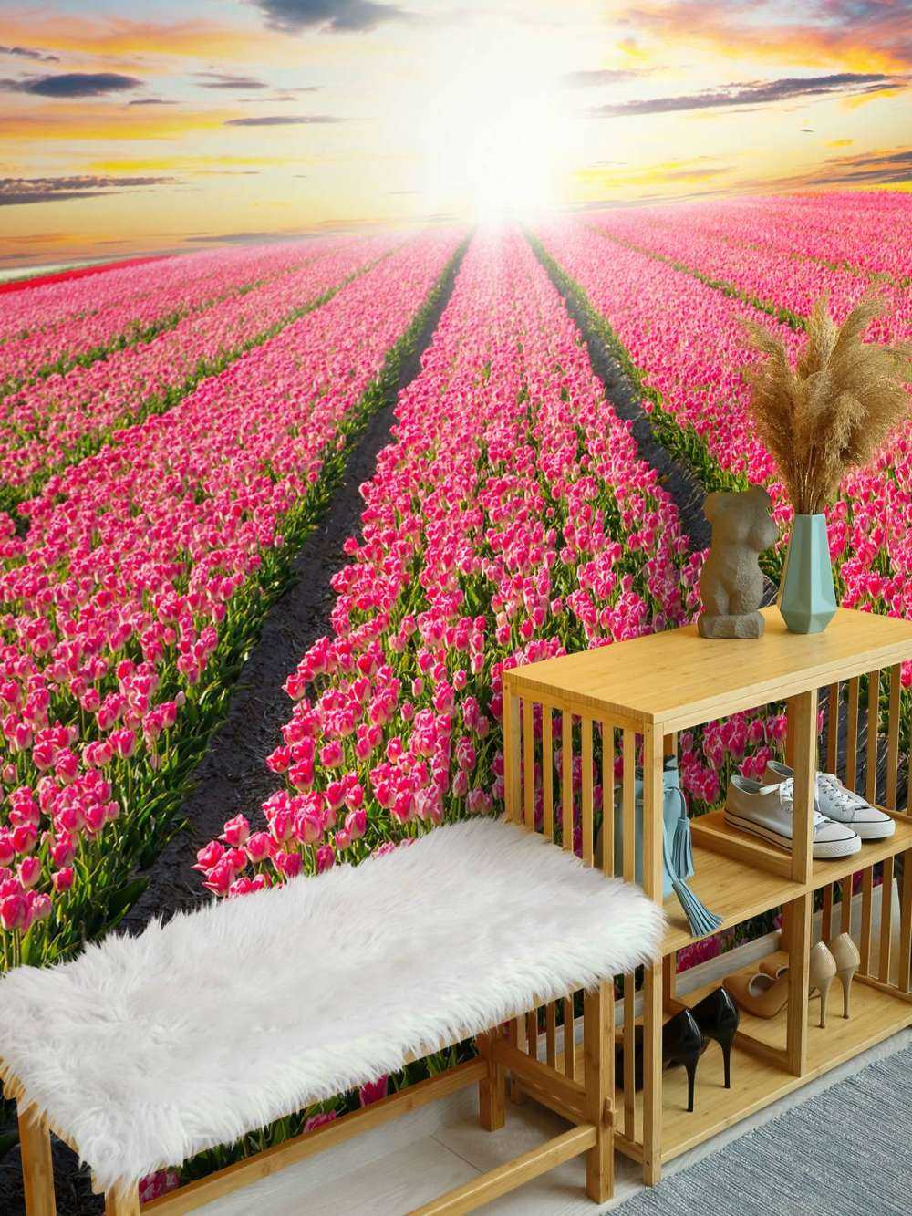 Tulipes avec le soleil levant