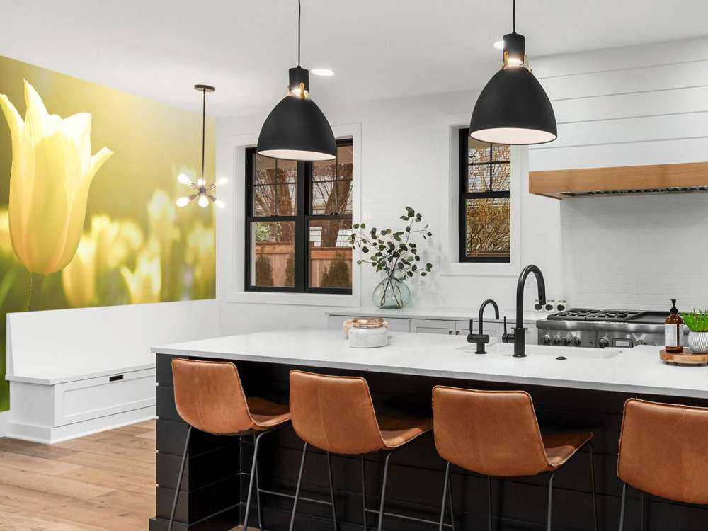 Gros plan sur la tulipe jaune