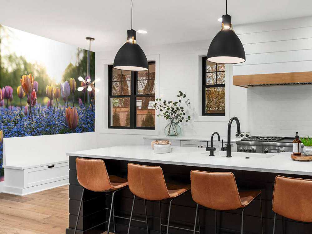 Champ de tulipes joyeux