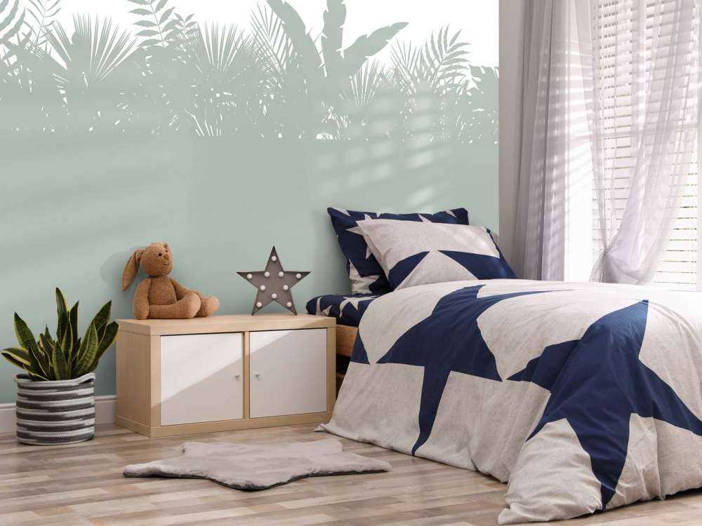 Silhouettes feuilles de palmier, vert clair